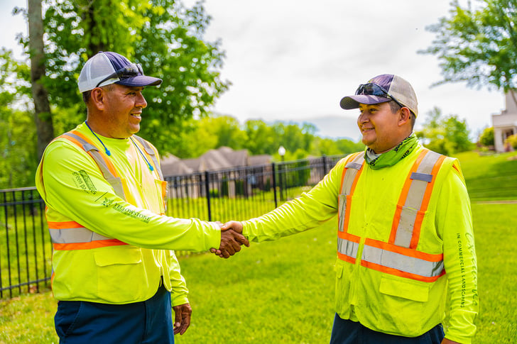 Crew Leader Shaking hands with laborer