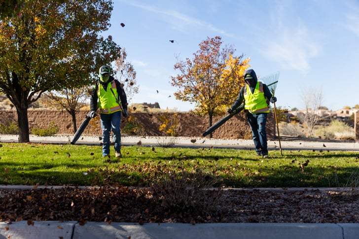 Commercial leaf blowing