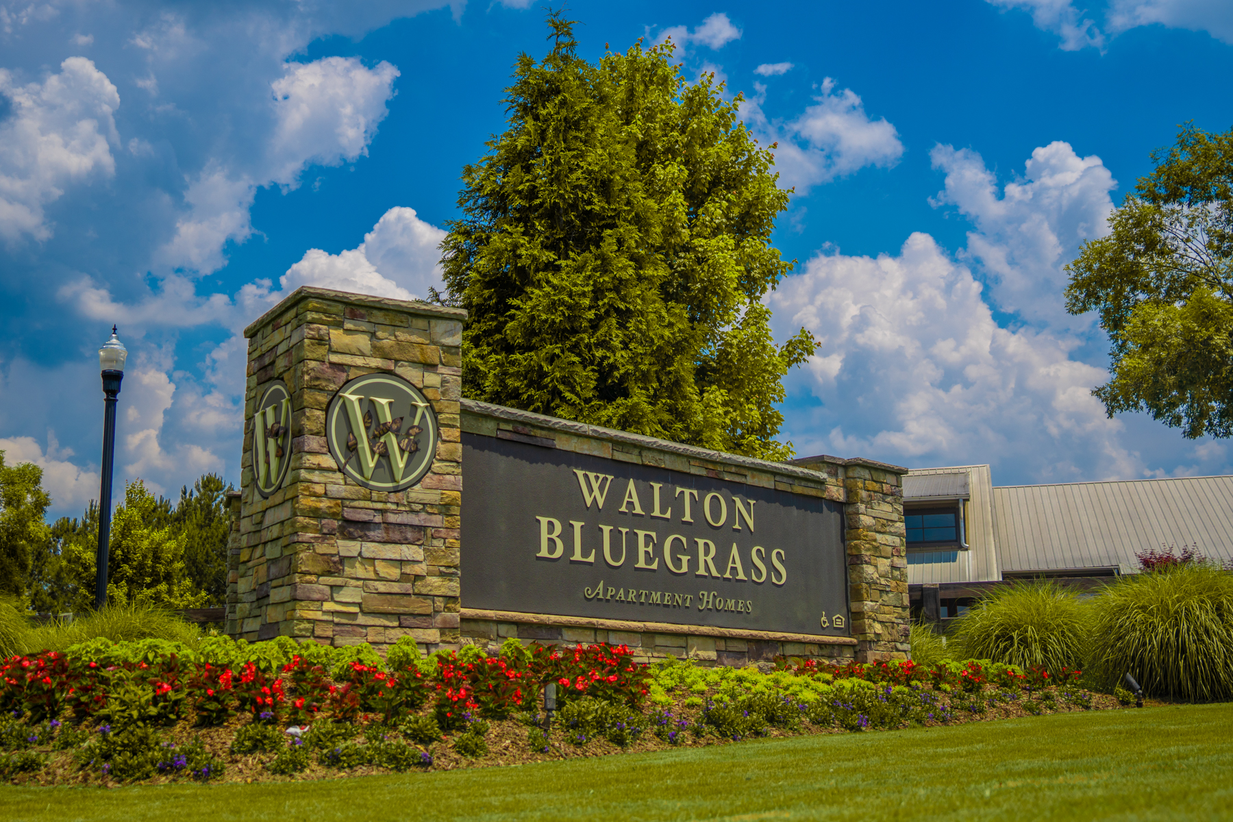 Entrance and sign landscaping